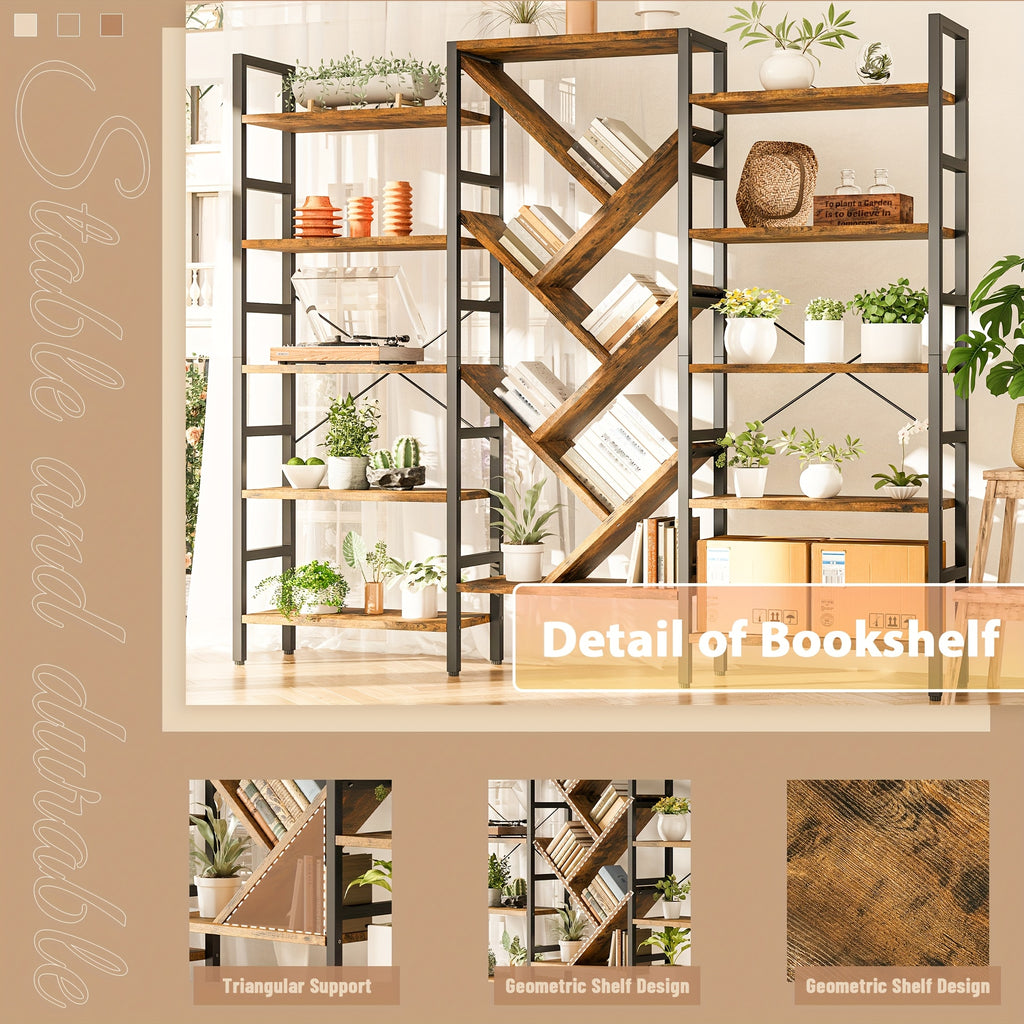 A Spacious Wooden Bookcase Measuring 70.9\